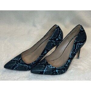 NEW Black and blue snakeskin high heels Size 8